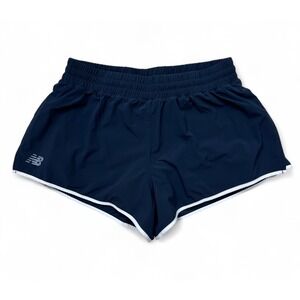 New Balance Navy Blue‎ Mini Shorts Built In Short Pocket Running Women's Medium